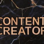 Wooden letters spelling 'CONTENT CREATOR' on a dark marble background.